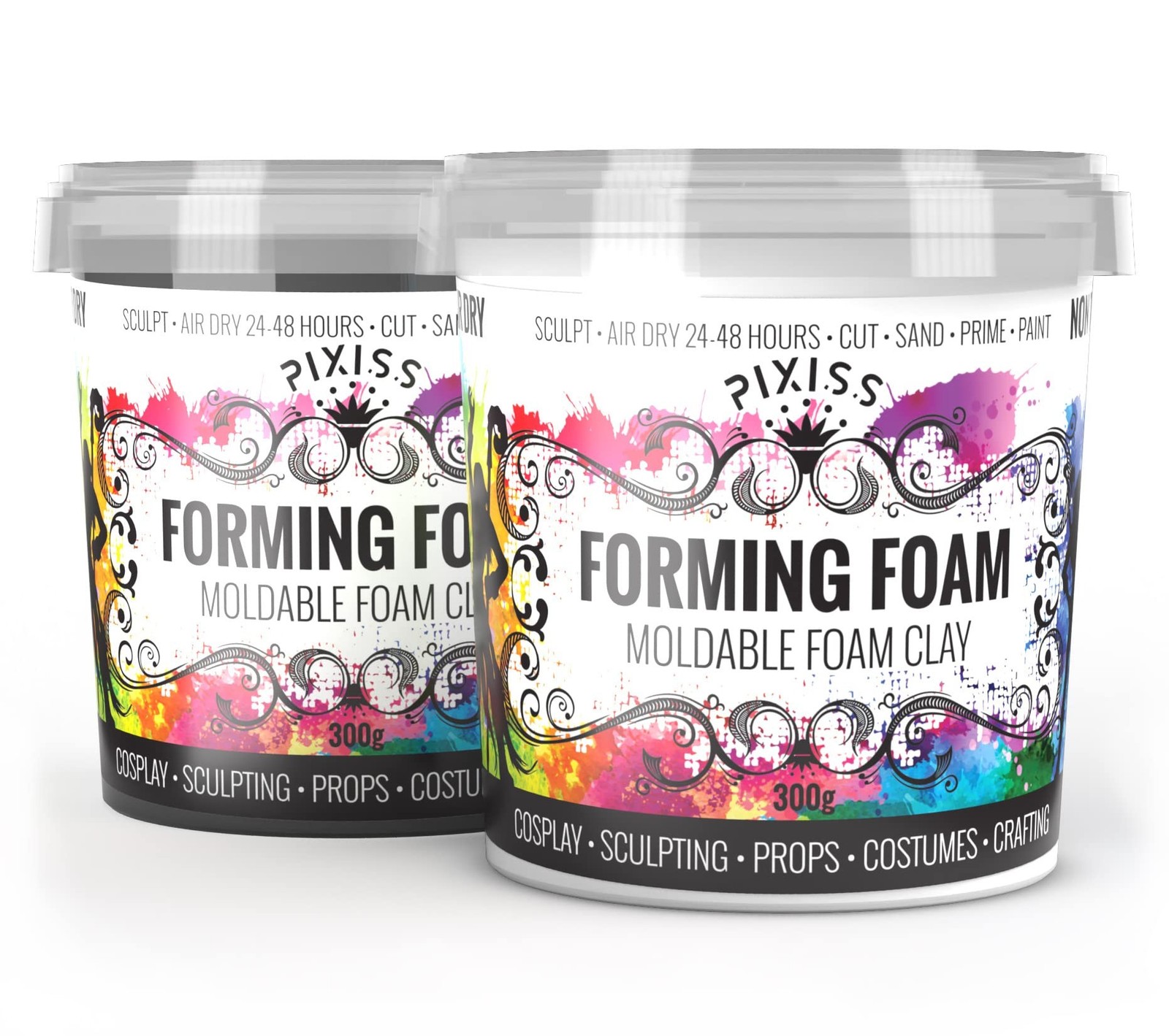 Cosplay Foam Sculpting Clay Set (White 300g and Black300g) - Pixiss Modeling ...