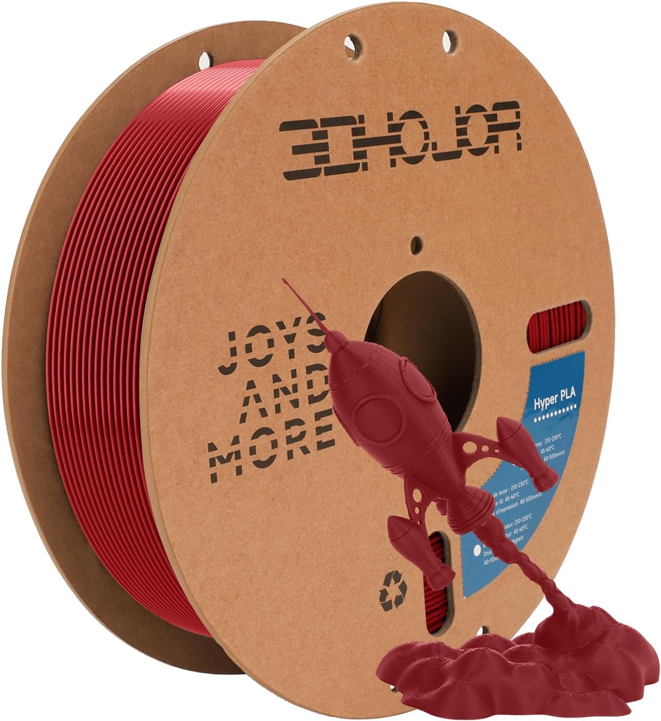 3D Printing Filament High Speed PLA 300mm/s Cardboard Spool 1kg (2.2lbs),Dimensi