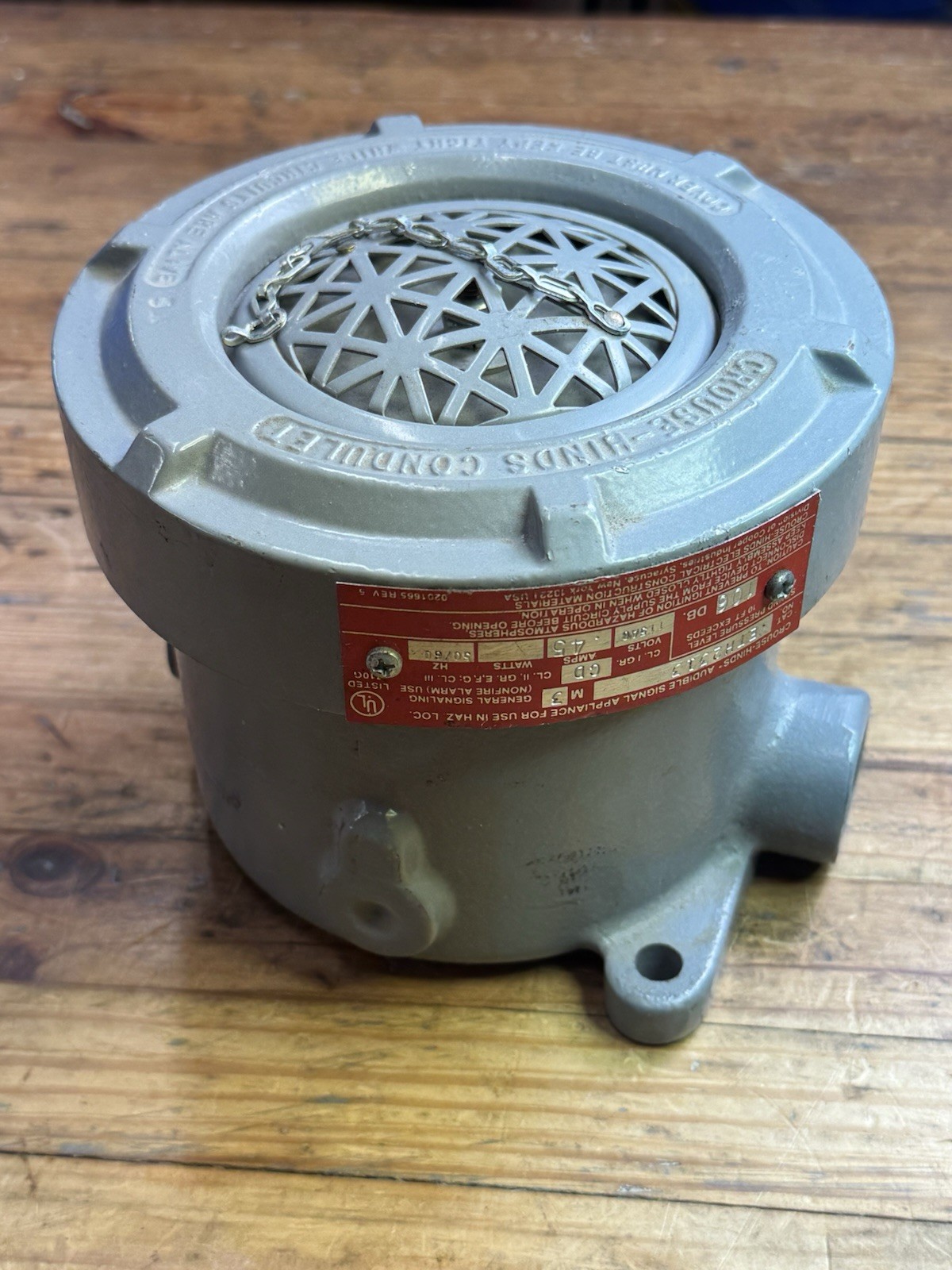 CROUSE HINDS ETH2313 High Power AC Horn Audible Signal  .45 AMP 1” Explosion Prf
