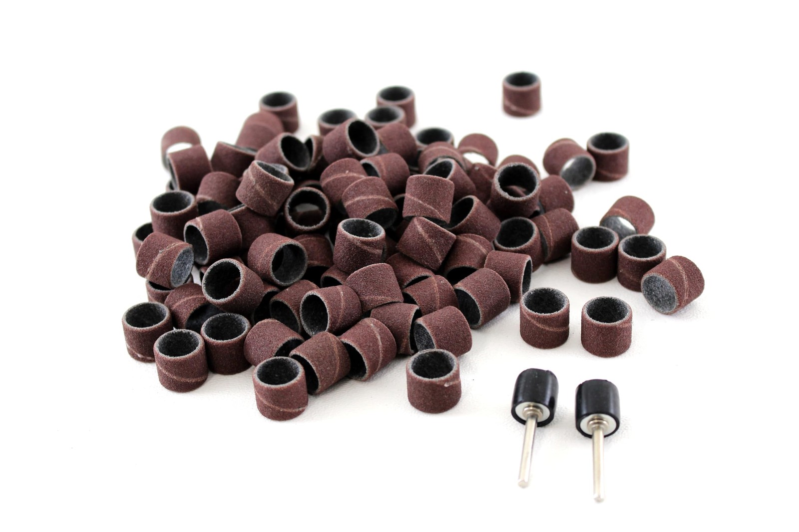 TMAX 100 pc 1/2 Inch Sand Drum Grit 60 Coarse with 2 inch 60, Brown