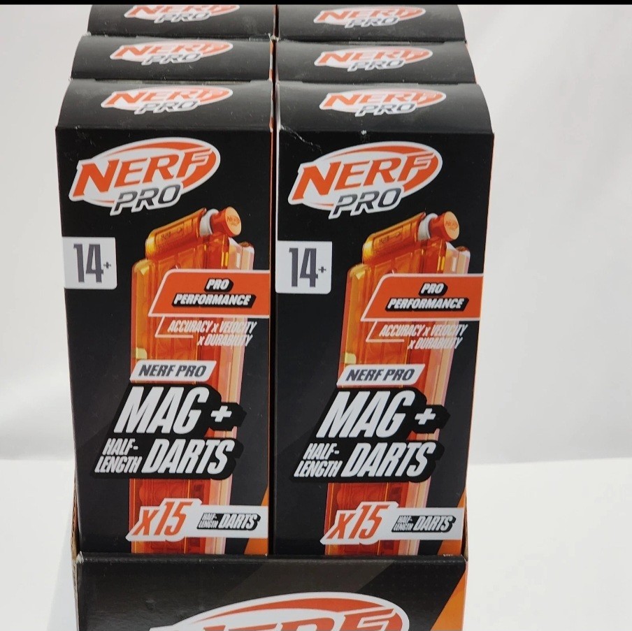 Lot Of Nerf Pro Mag + Half-Length Darts  - 8 Packs (NEW)