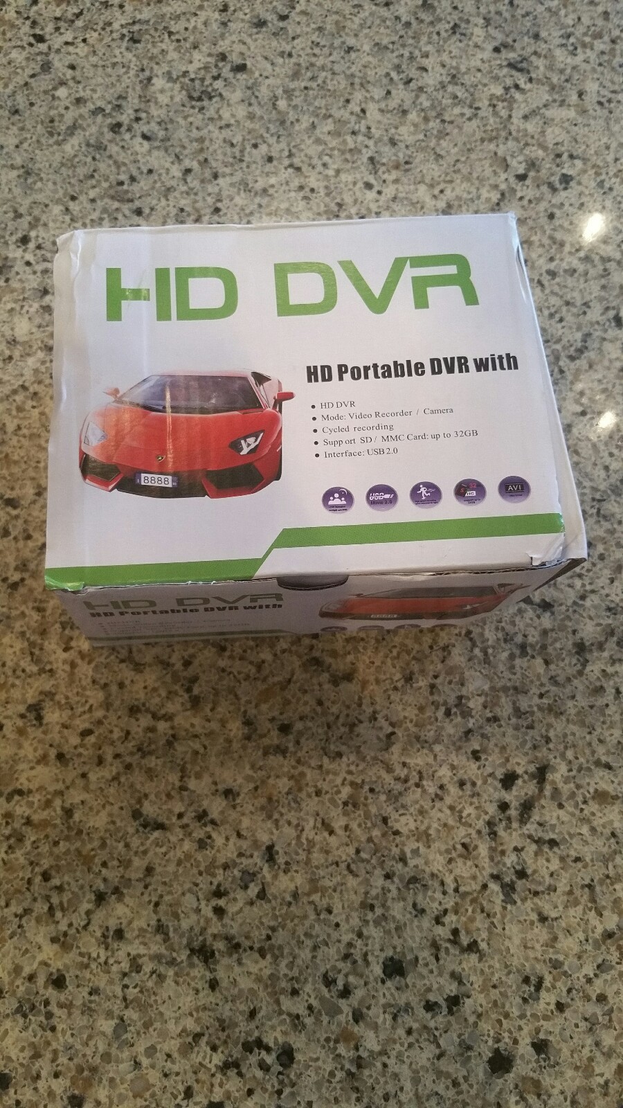 Portable DVR 2.5" Full HD 1080P Car Vehicle Cam with mounting arm & car charger