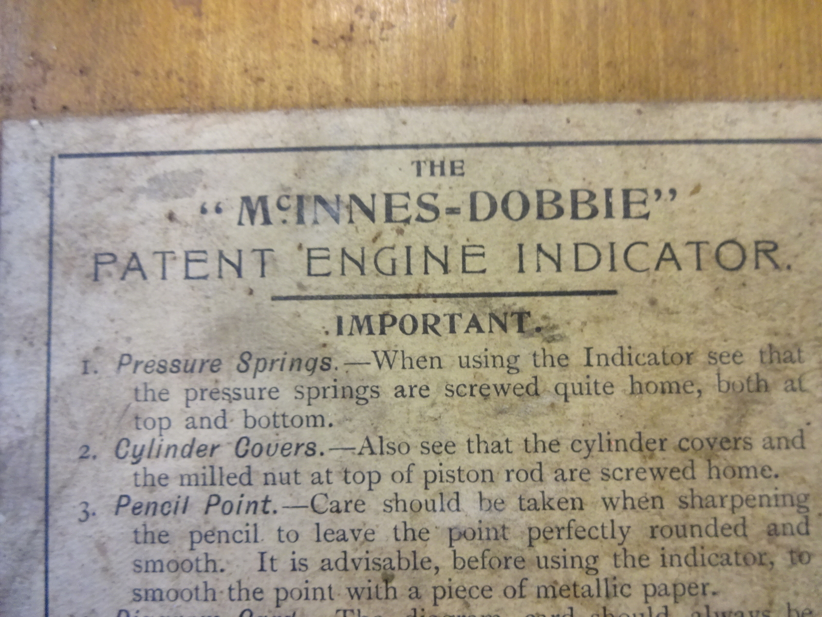 McInnes Donnie Engine indicator