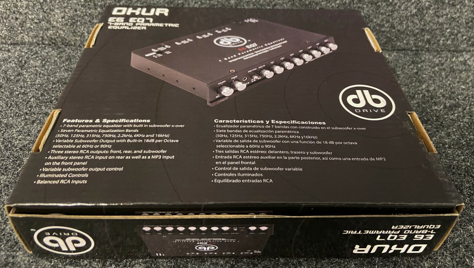 DB DRIVE OKUR E6 EQ7 7-BAND PARAMETRIC EQUALIZER 3 RCA OUTPUTS FRONT/REAR/SUB