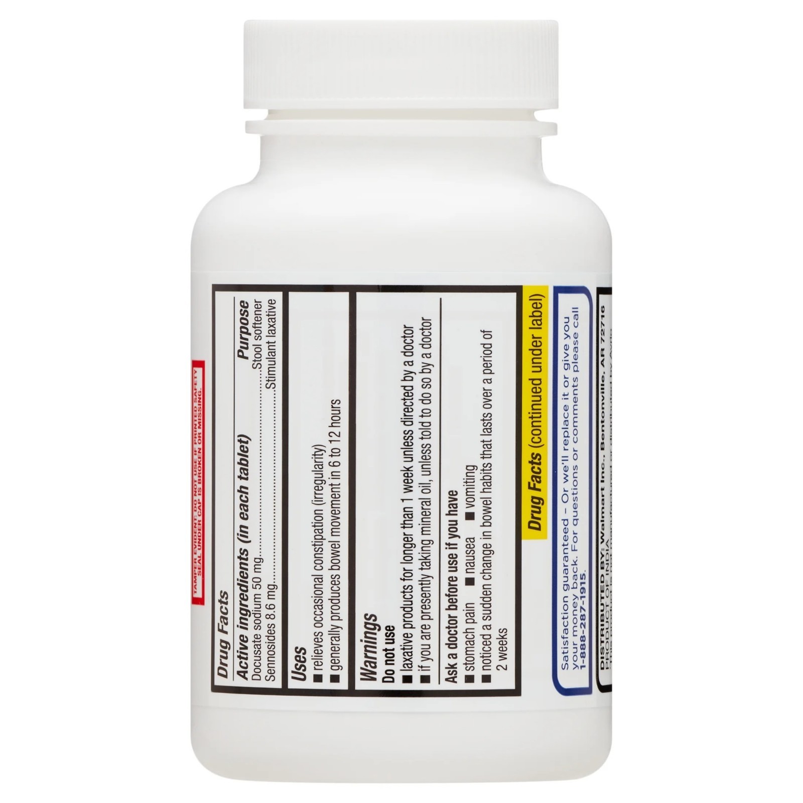Equate Stool Softener Plus Stimulant Laxative Tablets for Constipation, 240