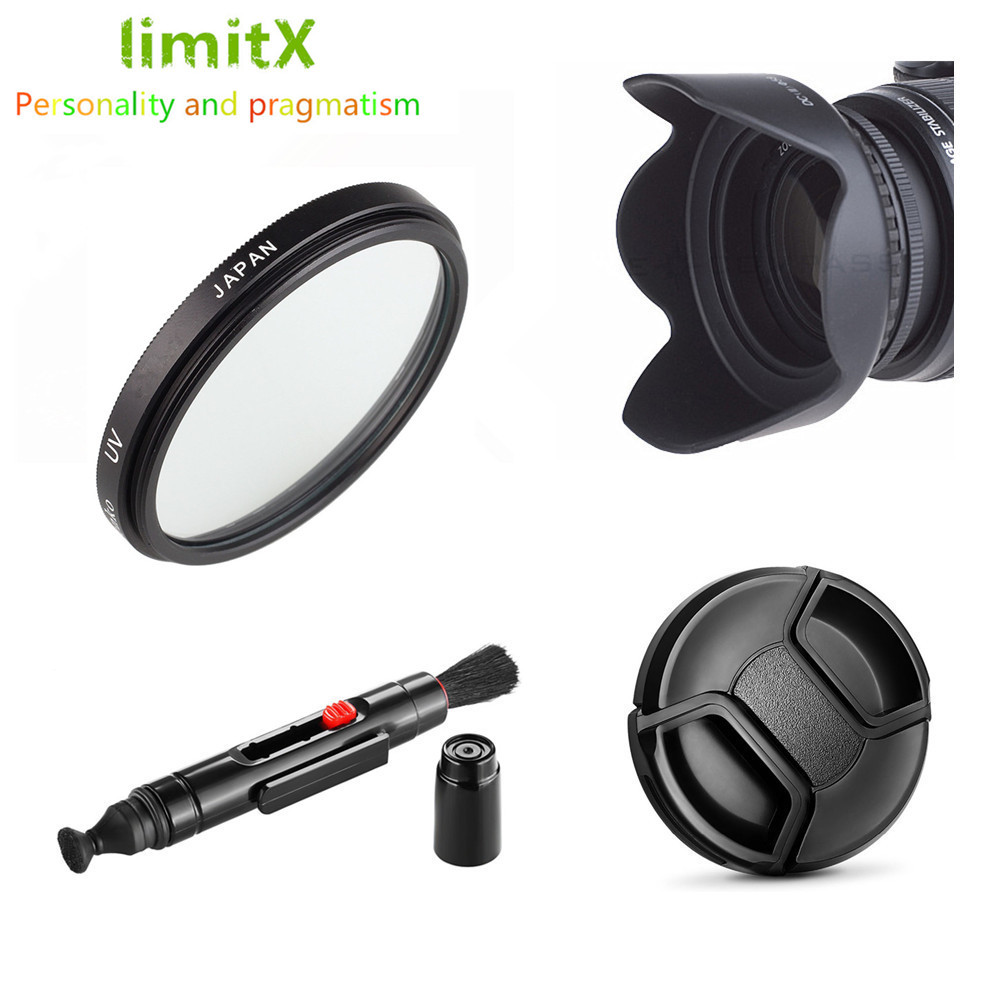 NEW UV Filter Lens Hood Cap Cleaning Pen for Sony DSC HX350 DSC HX300 DSC H400