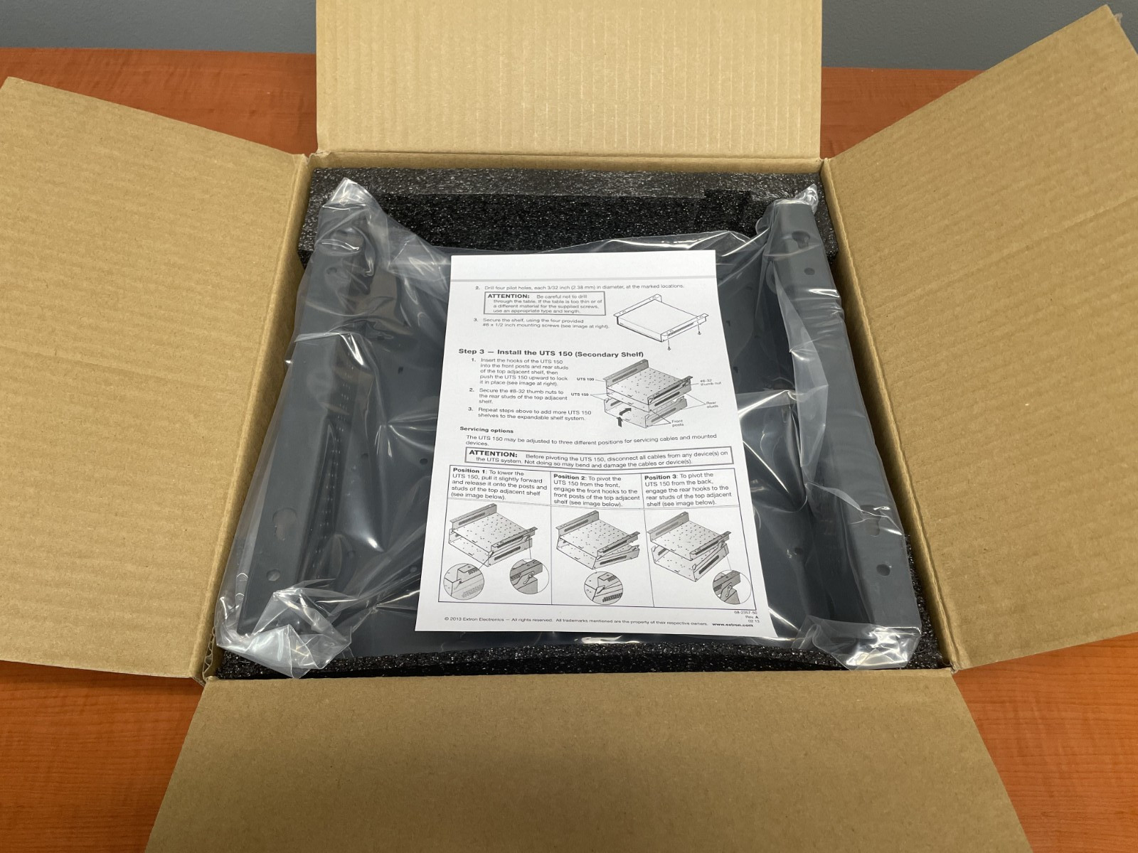 Extron UTS 100 Primary Shelf Under Table Shelf, Gray 70-1028-01