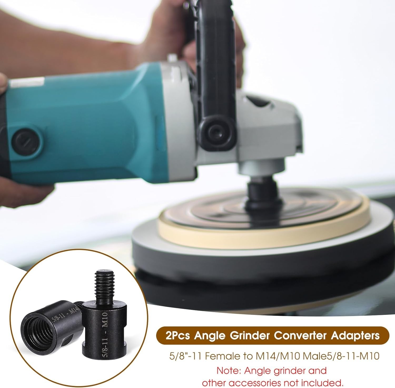 Heavy-Duty Angle Grinder Thread Adapter: 5/8"-11 to M10/M14 for Versatile Use