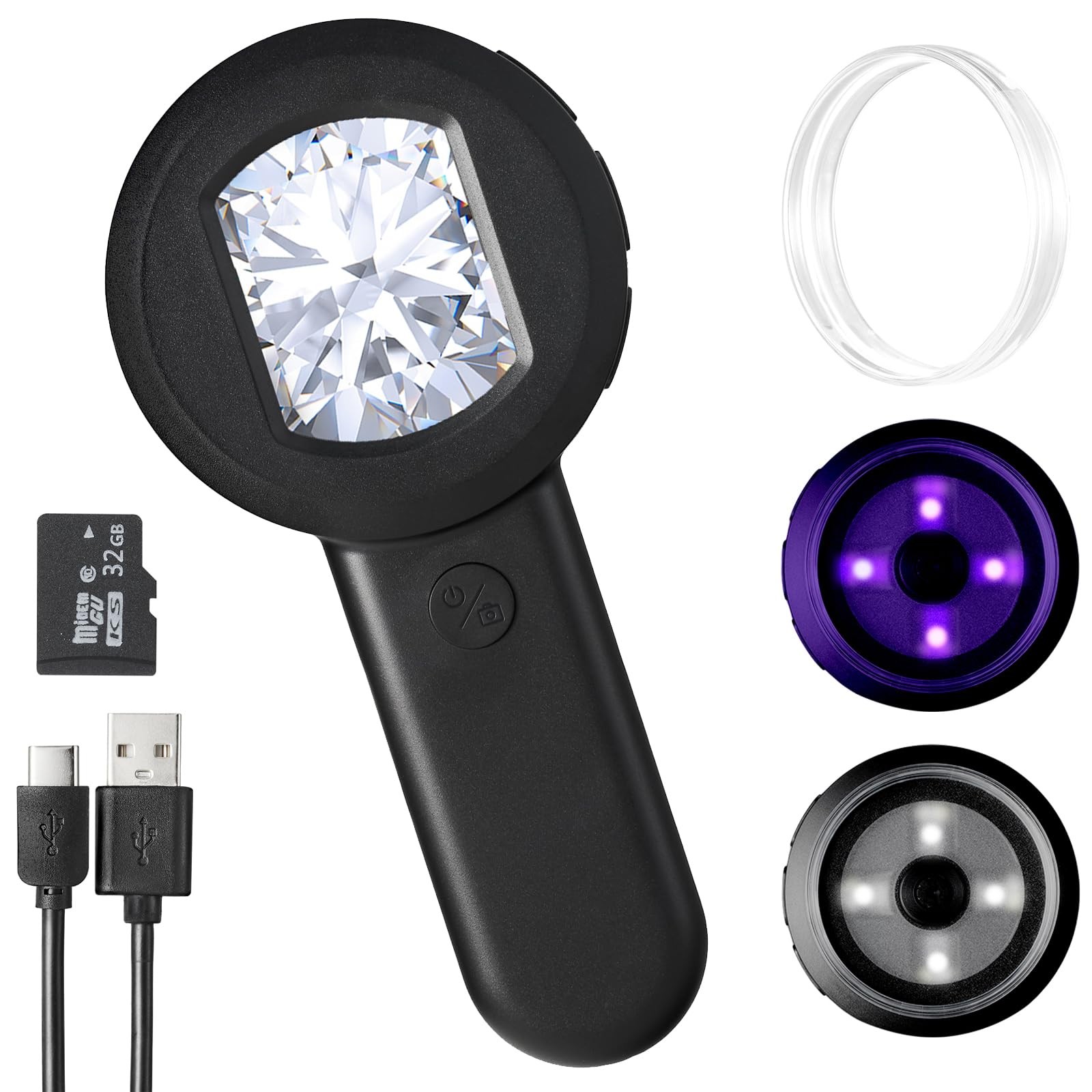 100X Digital Magnifying Glass- Coin Magnifying Glass with 2'' Screen, Portabl...