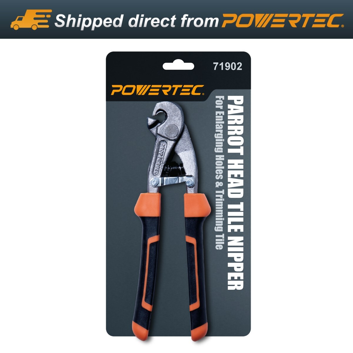 POWERTEC Parrot Head Tile Nippers for Glass, Ceramic Trim Tile Up to 2/5" Thick