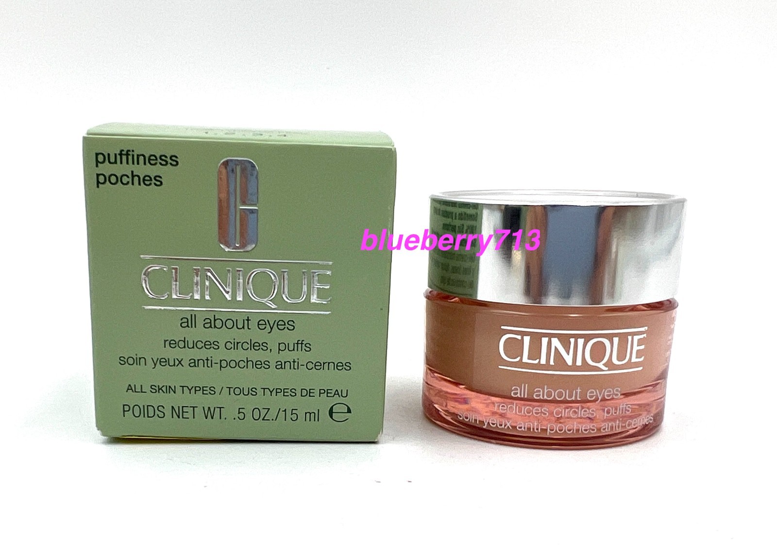 Clinique All About Eyes reduces circles, puffs 0.5 oz /15 ml ~ Full Size
