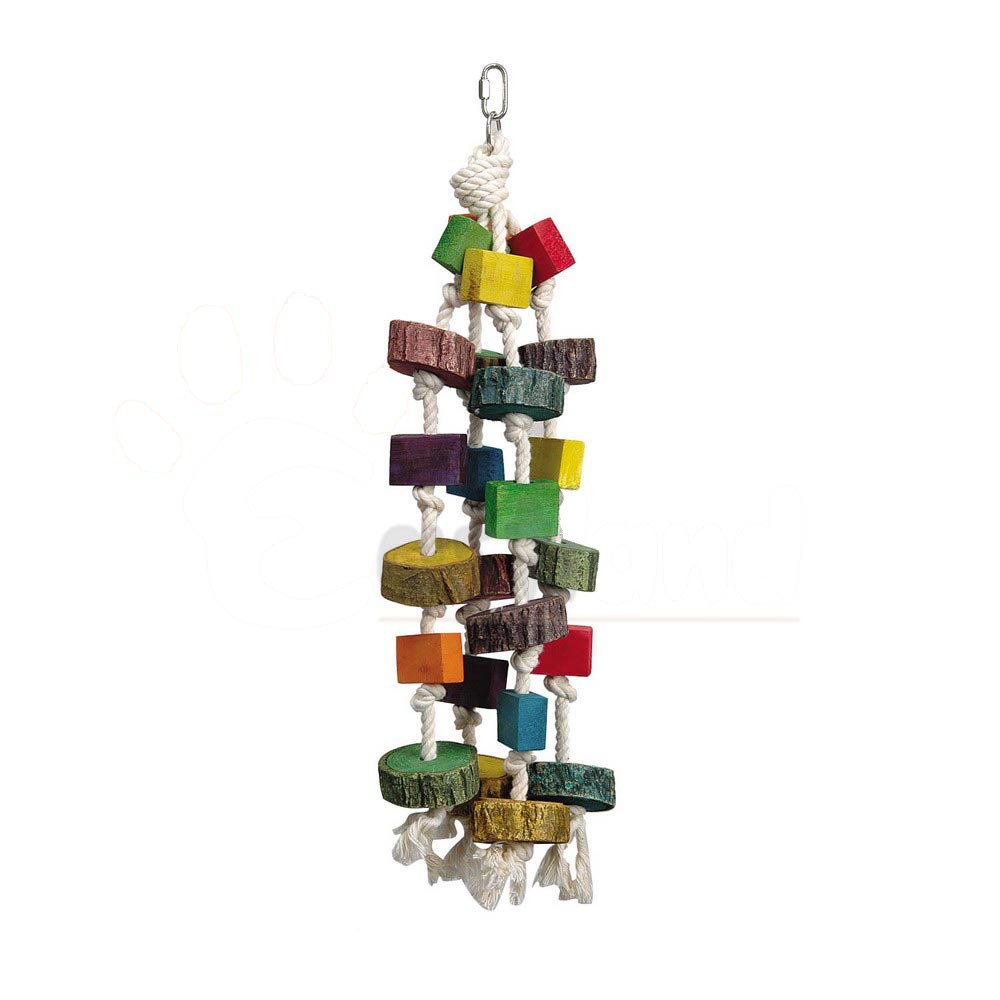 Ollesch Parrot Swing Climbing Rope Toy Bird Perch 52 cm Holz