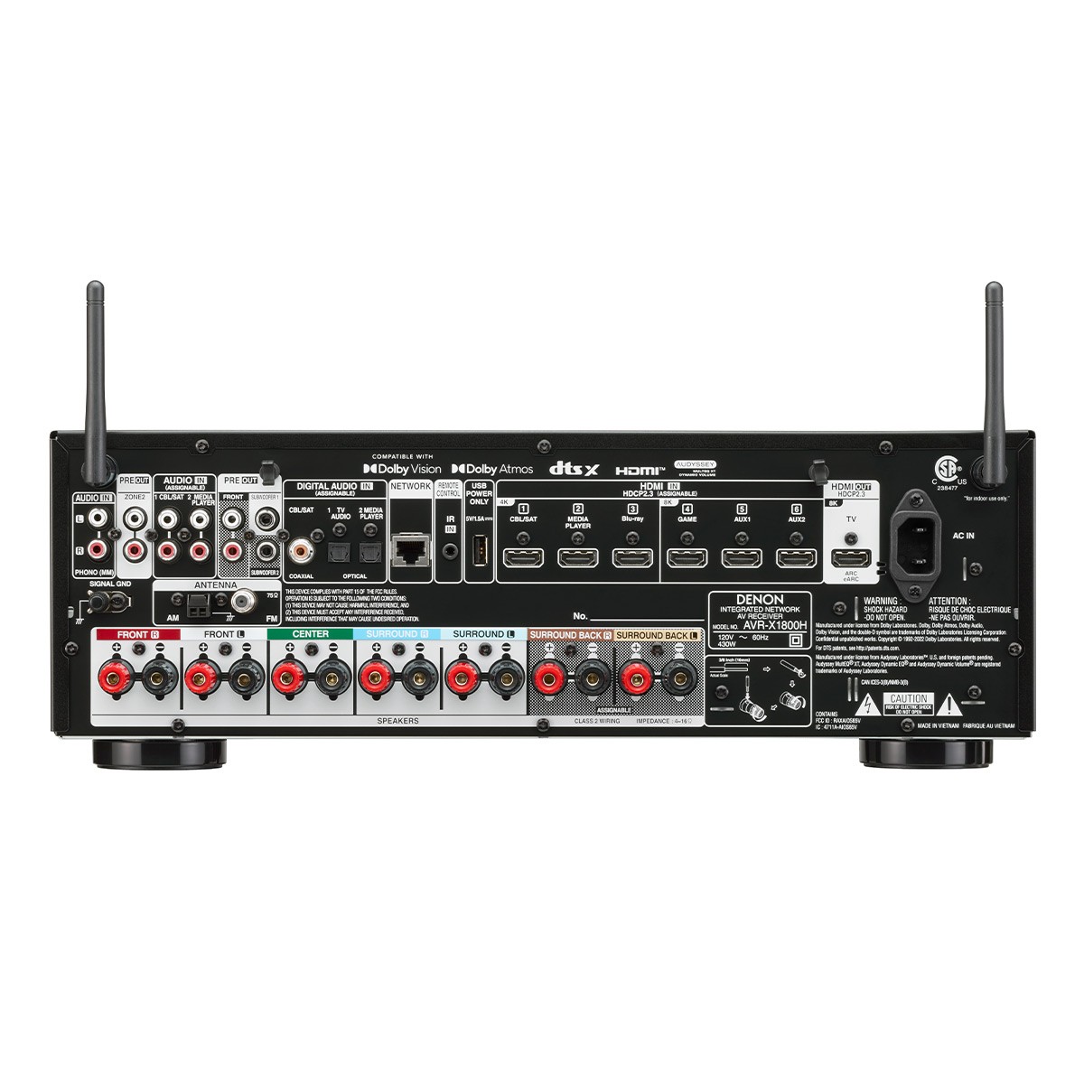 Denon AVRX1800H 7.2 Channel 8K Home Theater Receiver