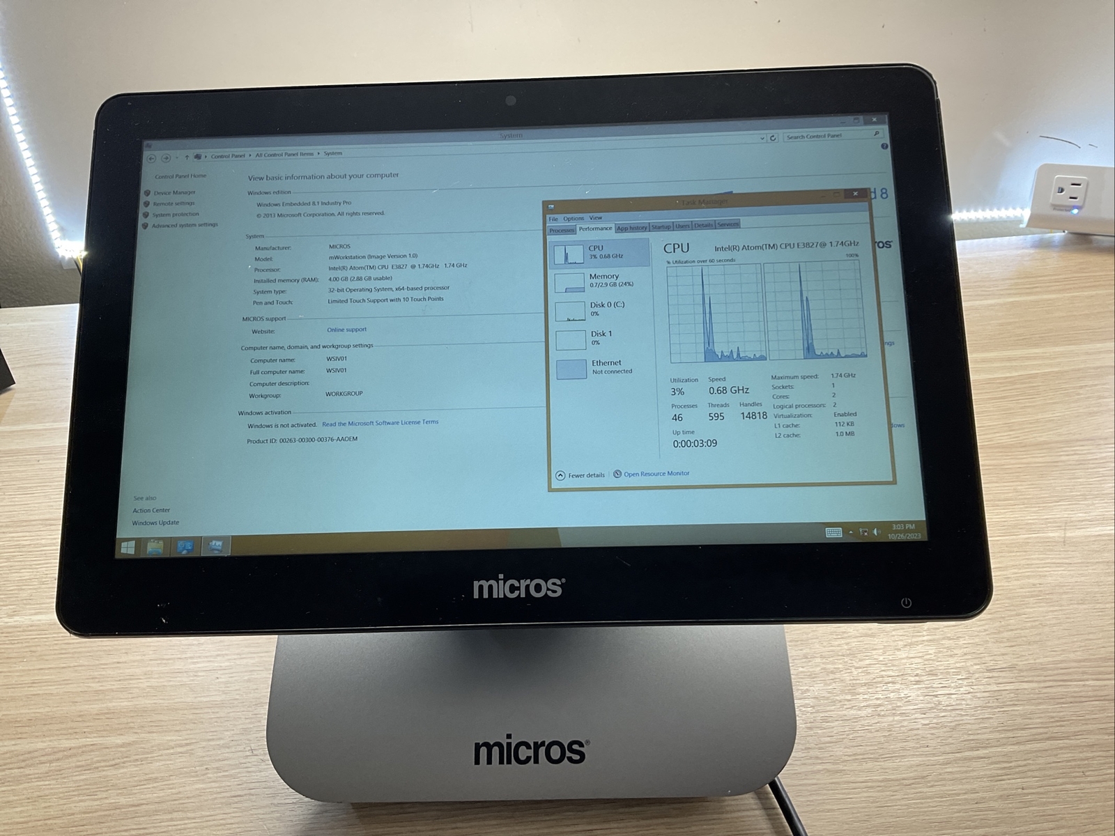 Model: MICROS MWork Station ADJ/ PREOWNED / FRA910