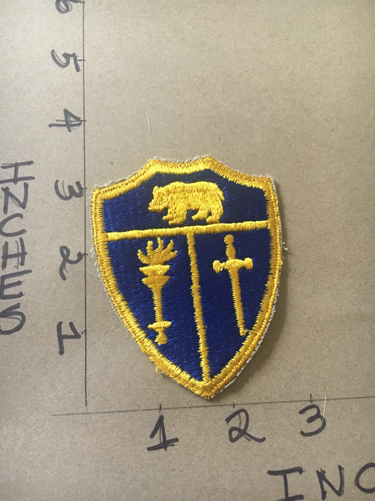 WW2 to Korea era Army California State Military School c/e no glow Patch 5/26/25
