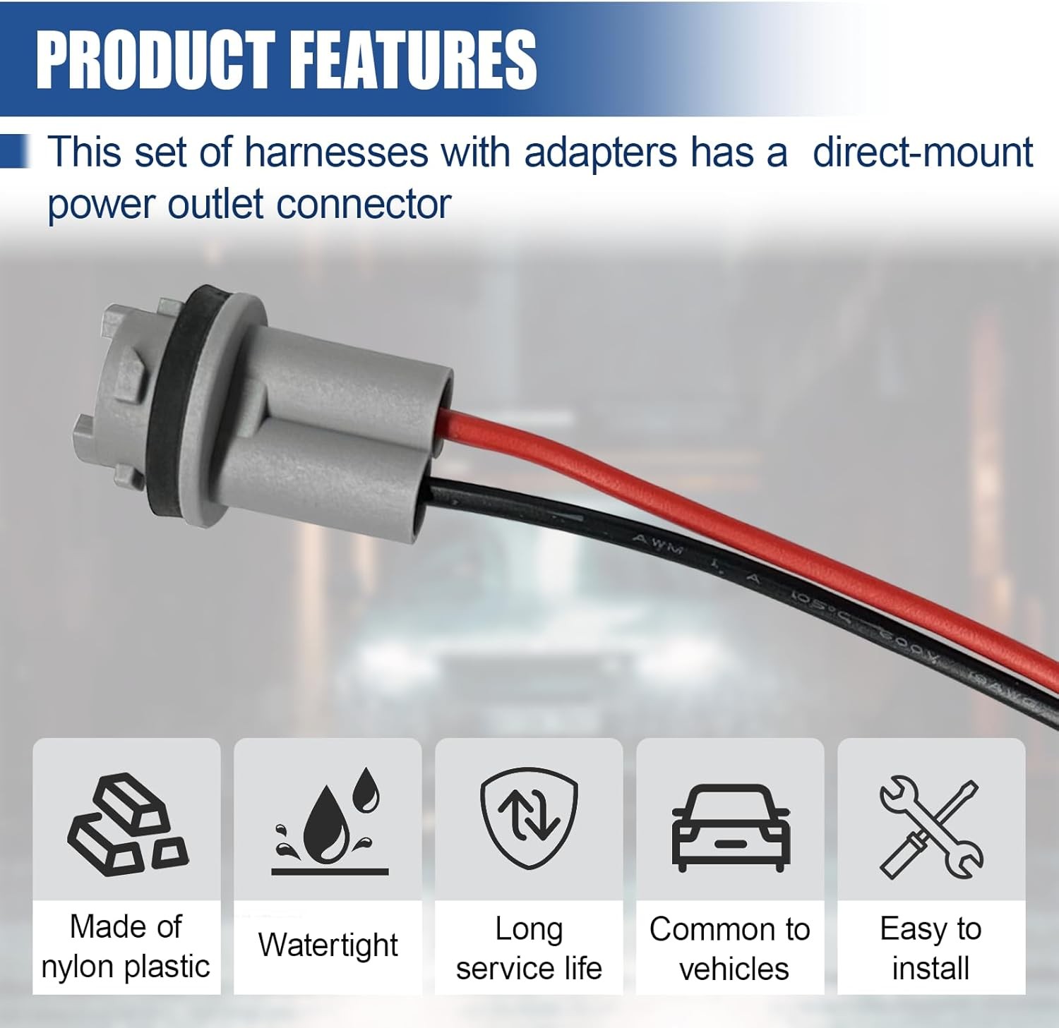 T15 Bulb Socket Pigtail Wiring Harness Adapter, 912 920 921 Pre-Wire Socket Conn