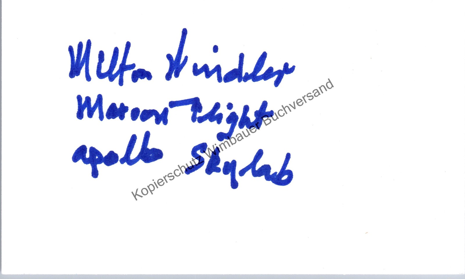 Original Autograph Milton Windler NASA Flight Director Apollo 13 /// Auto 329301