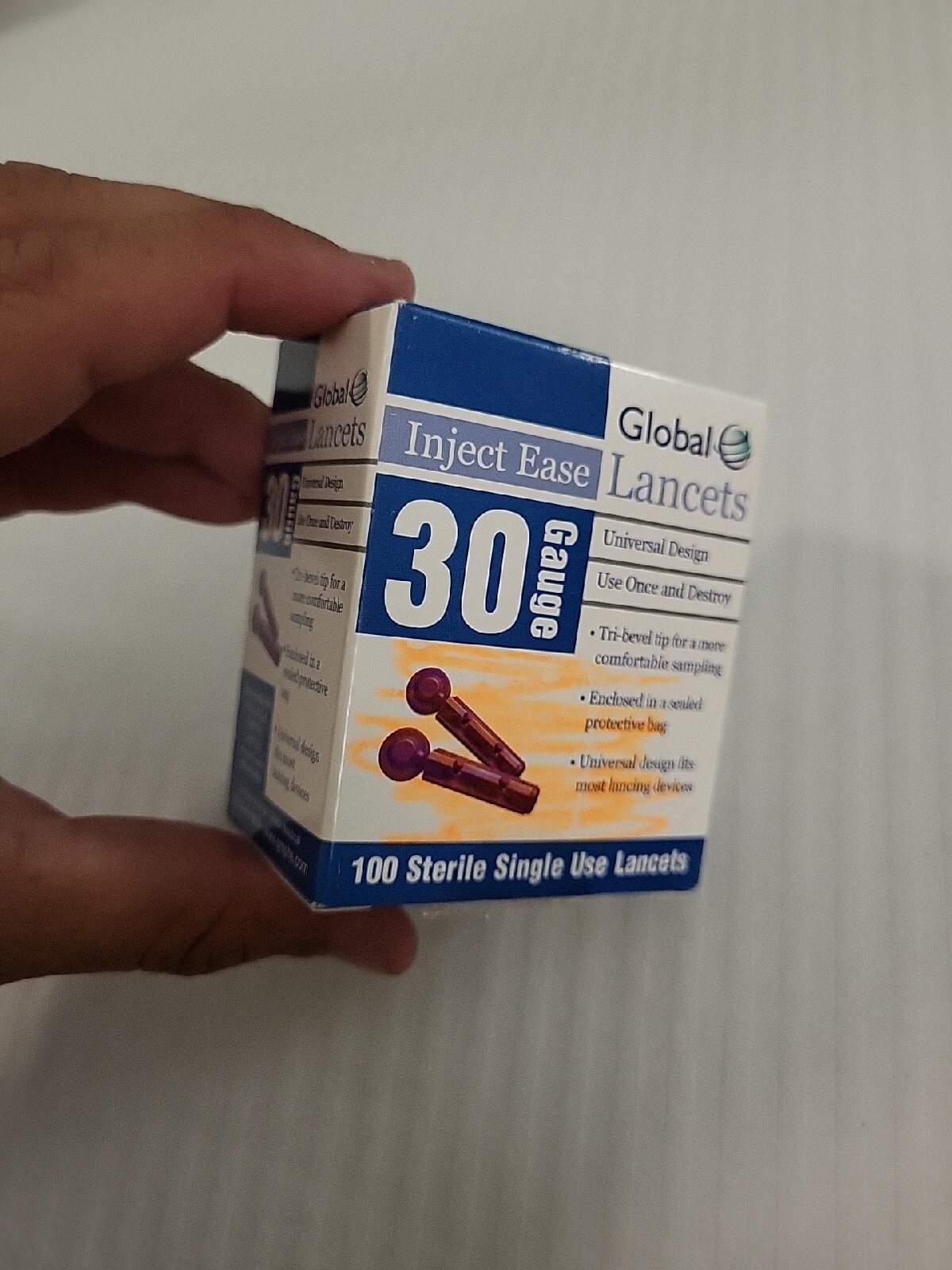 100 GLOBAL LANCETS 30 GAUGE - EXP 2024 - UNIVERSAL DESIGN - FREE S&H  GREAT DEAL