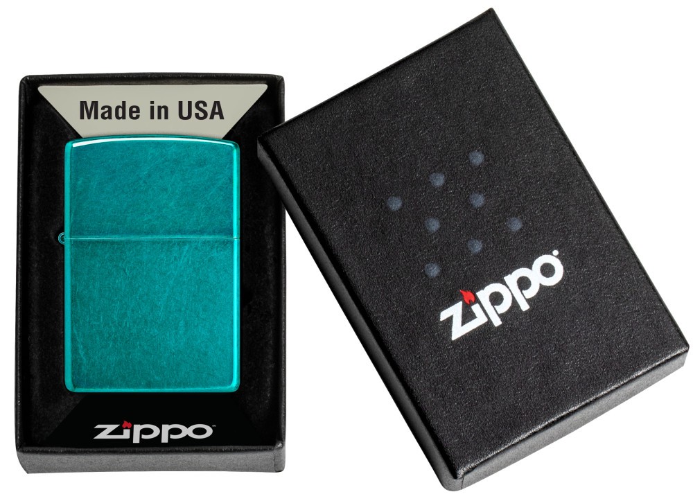 Zippo Classic Candy Teal Windproof Pocket Lighter, 24004