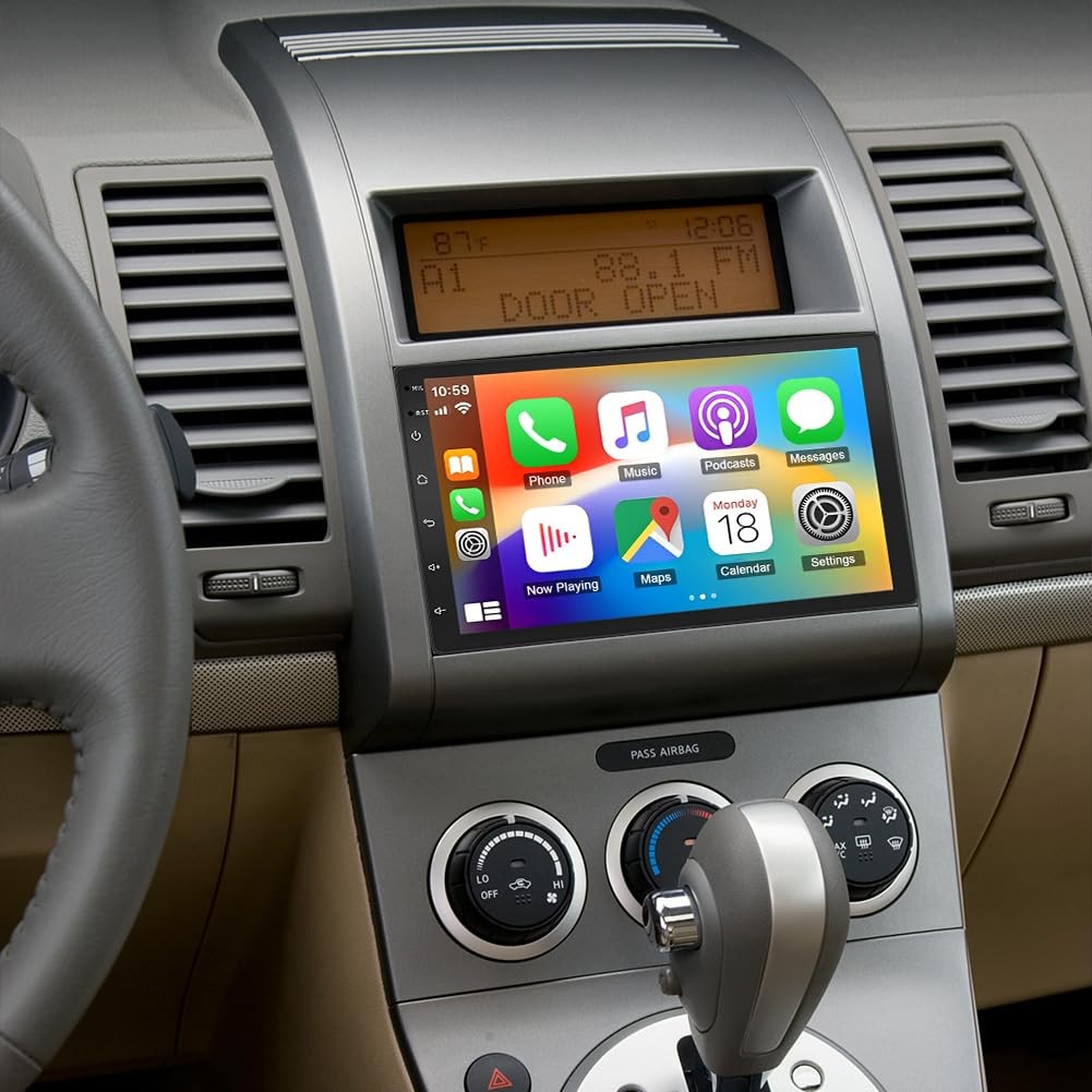 8+256G 7" Double Din Stereo for Sentra 2007-2012 Wireless Carplay Android Auto