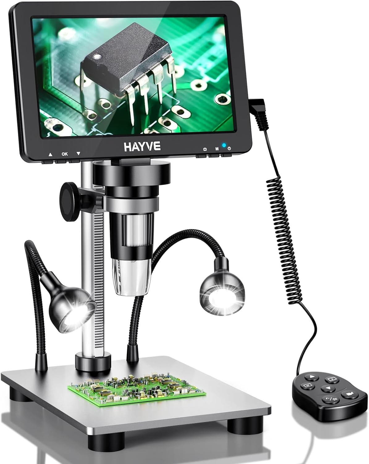 7" LCD Digital Microscope, 1200X Magnification for Coin PCB Circuit
