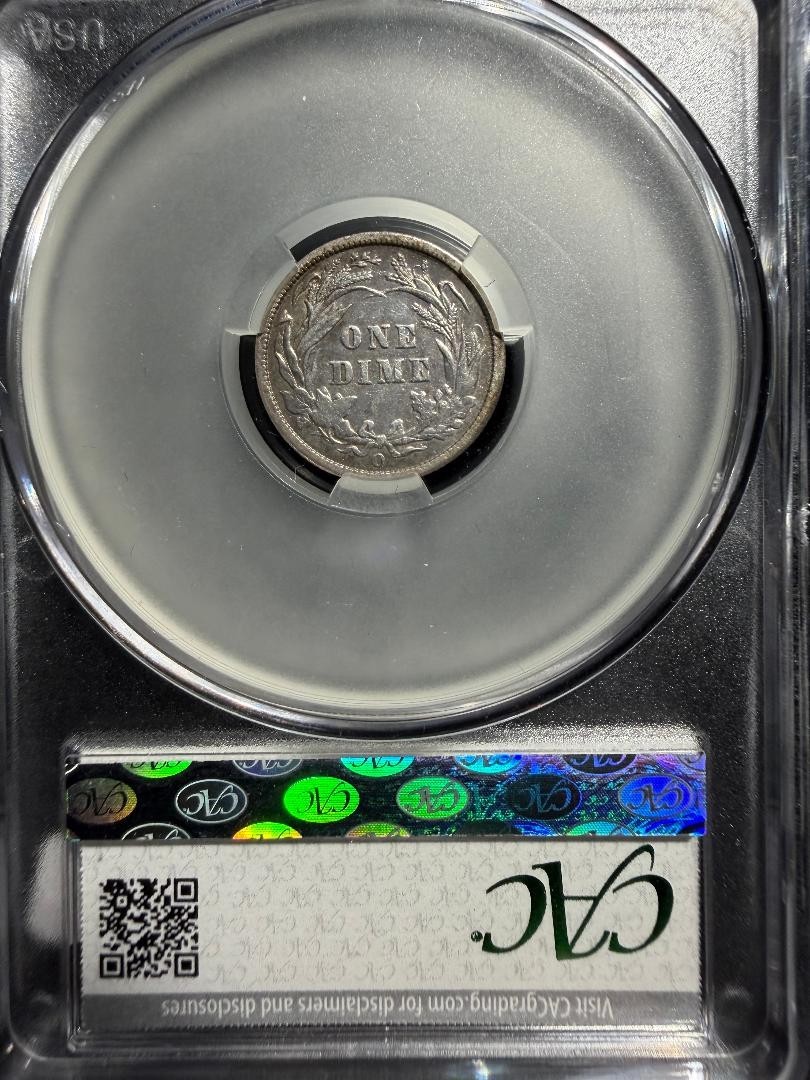 1894-O BARBER DIME - CAC - VF Details