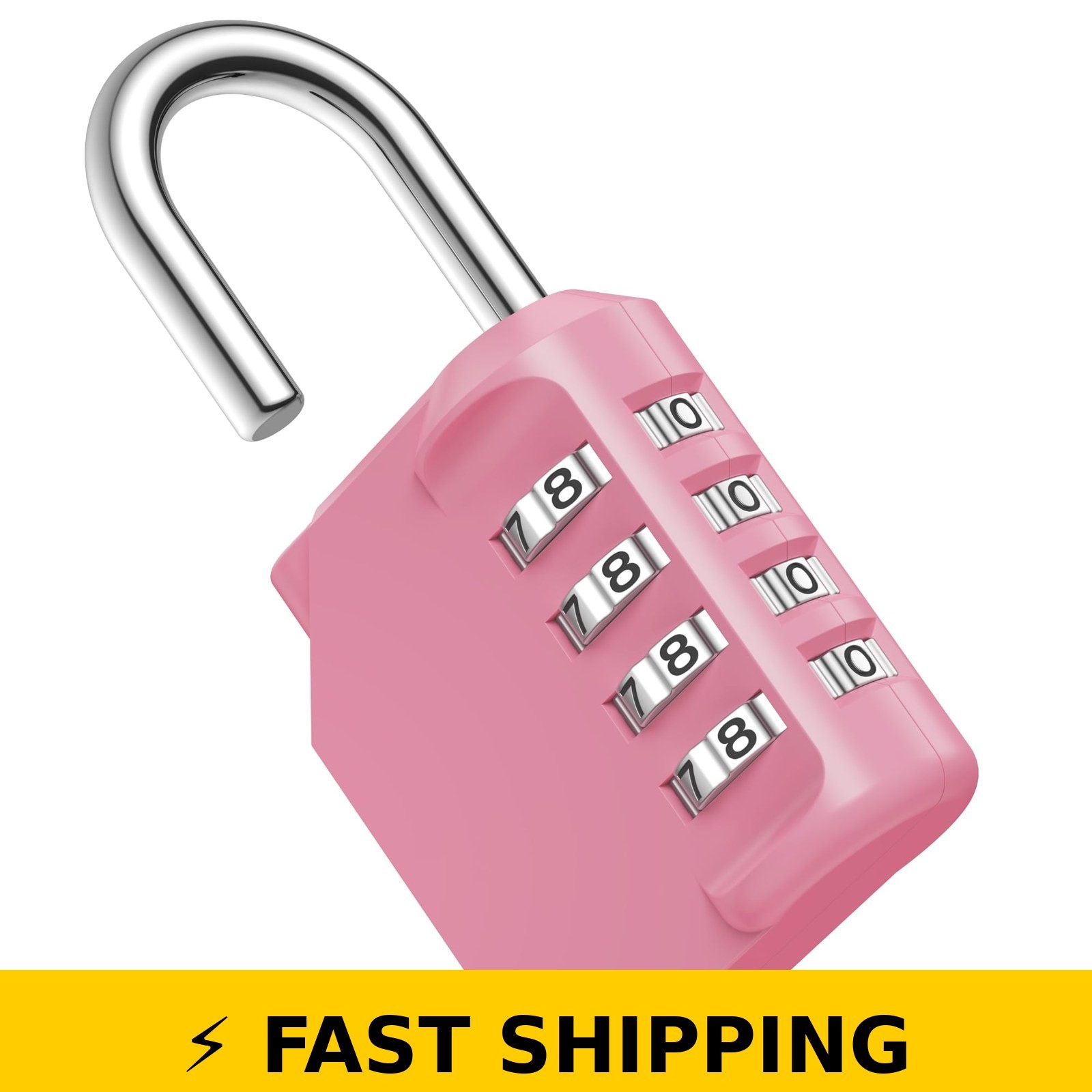 Puroma 4-Digit Waterproof Combination Padlock - Pink Rose