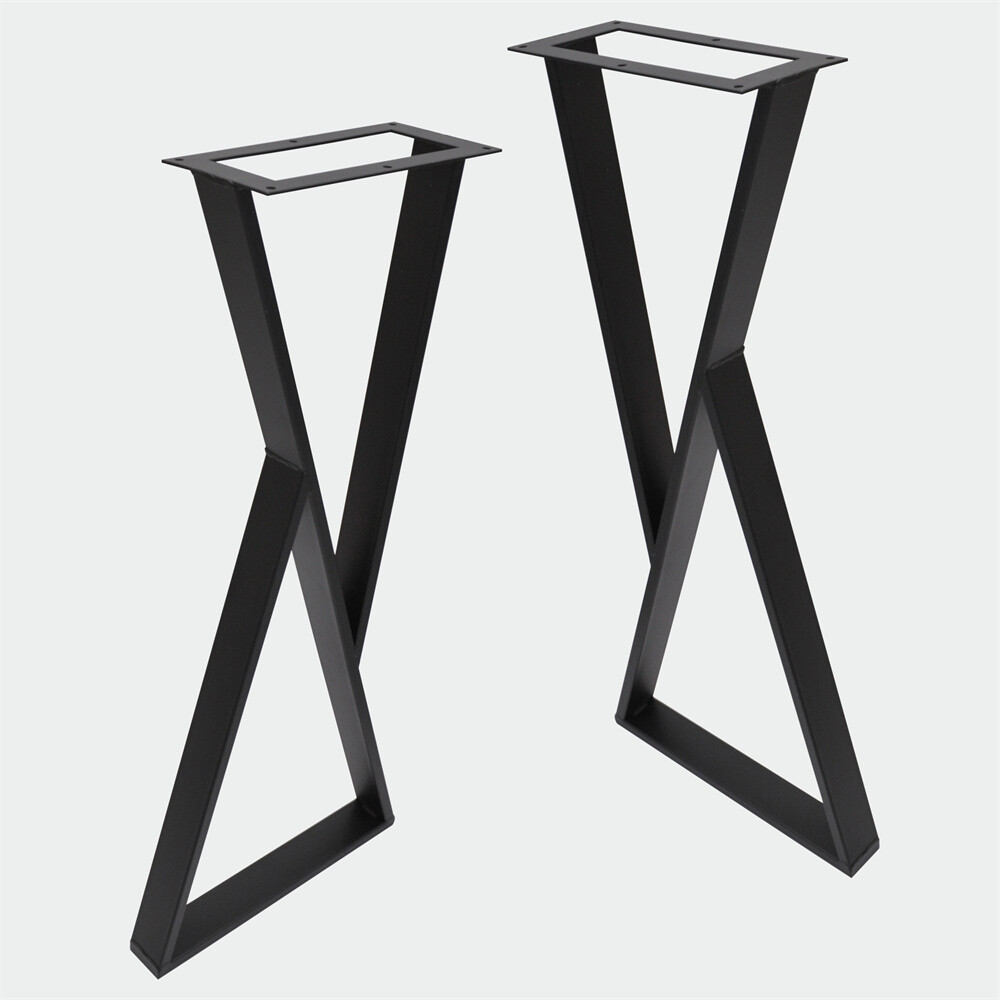 Z Type Iron Furniture Table Legs 16"-32" Heavy Duty Black Metal Legs Industrial