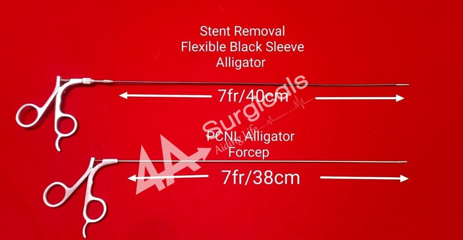 4A Stent Removal Black Sleeve Flexible 7fr/40cm + PCNL Alligator Forcep 7fr/38cm