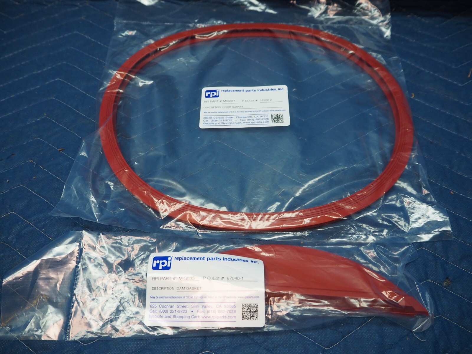 Door Gasket with Dam for Midmark Ritter M9  OEM 053-0366-00  New RPI PN MIG027