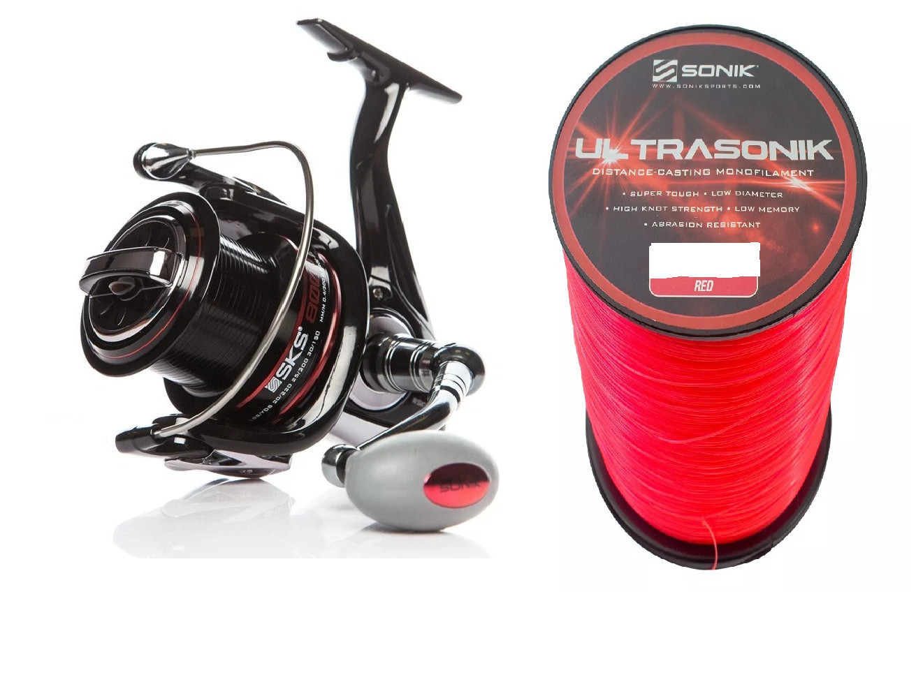 Sonik SKS 8000 Beach Surf Sea Fishing Reel  with free ultrasonik red 18lb line
