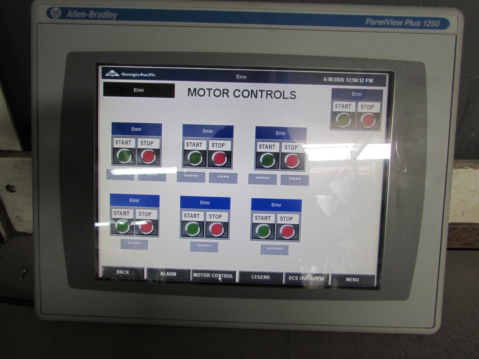 Allen Bradley 2711P-T12C4D8, PanelView Plus 1250, 24dc,Good Takeout! MAKE OFFER!