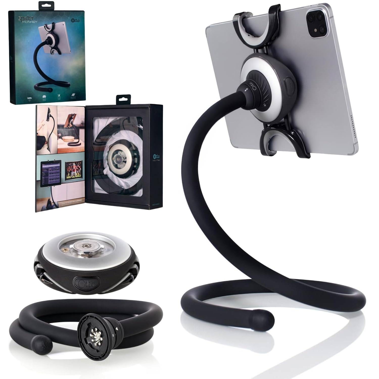 Octa Spider Monkey Universal Flexible Tablet Stand iPad E-Reader Mount Black