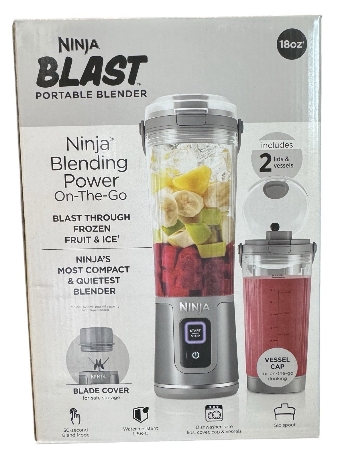 Ninja Blast Portable Blender & Accessories, Cordless, 18oz. New In Box!