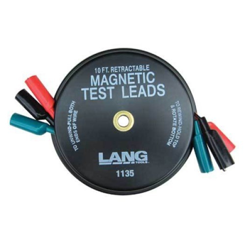 Lang 1135 Magnetic Retractable Test Leads with Alligator Clips, 3 Leads