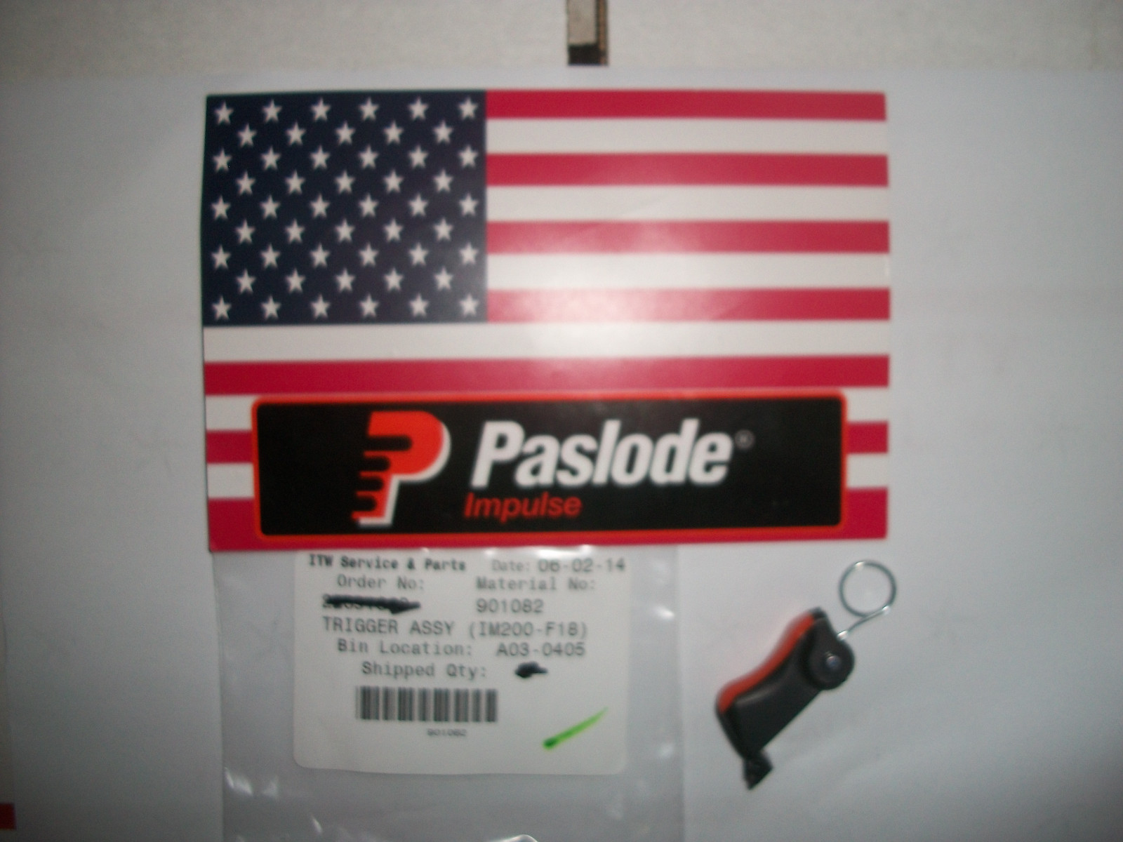 Paslode Part # 901082 Trigger with Spring Assembly Now in ALL BLACK
