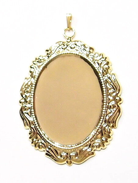 4 of 40x30mm Gold Plated Victorian Deco Sturdy Angel Wings Pendant Settings