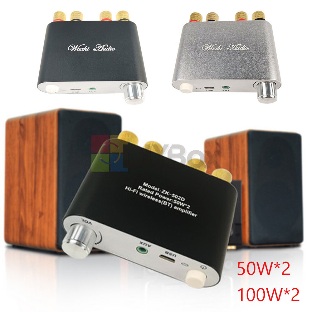 TPA3116 Bluetooth 50WX2 USB AUX Dual Stereo Audio Amplifier ZK-502D ZK-1002D