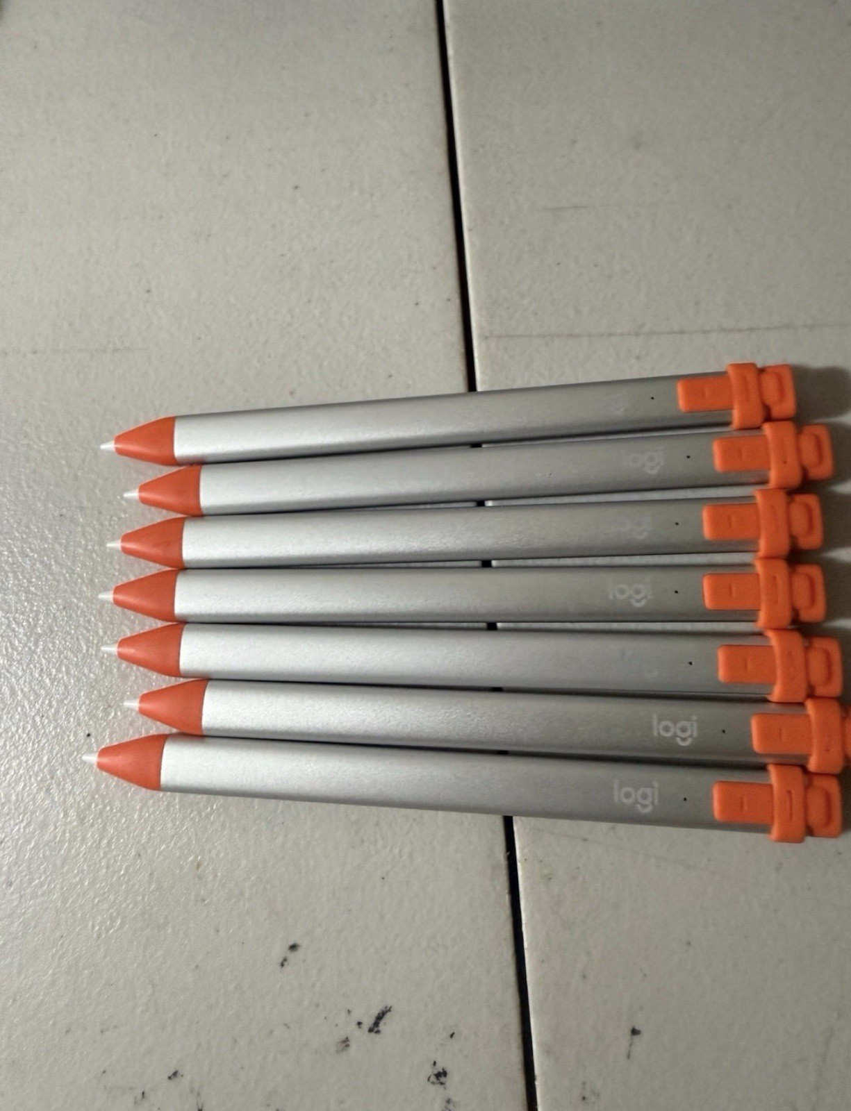 Logitech Crayon Stylus for Apple iPad - Silver/Orange Metal/Aluminum
