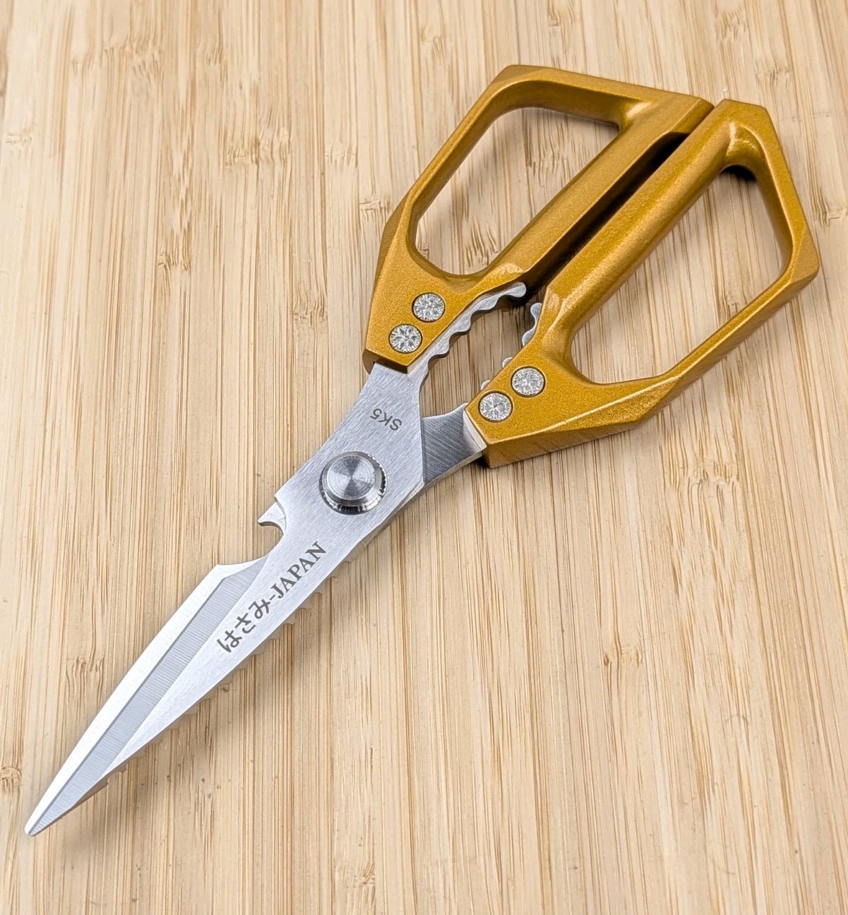 Multi-Function KITCHEN SCISSORS/SHEARS, Heavy Duty/JUMBO Size, JAPAN SK5, GOLD