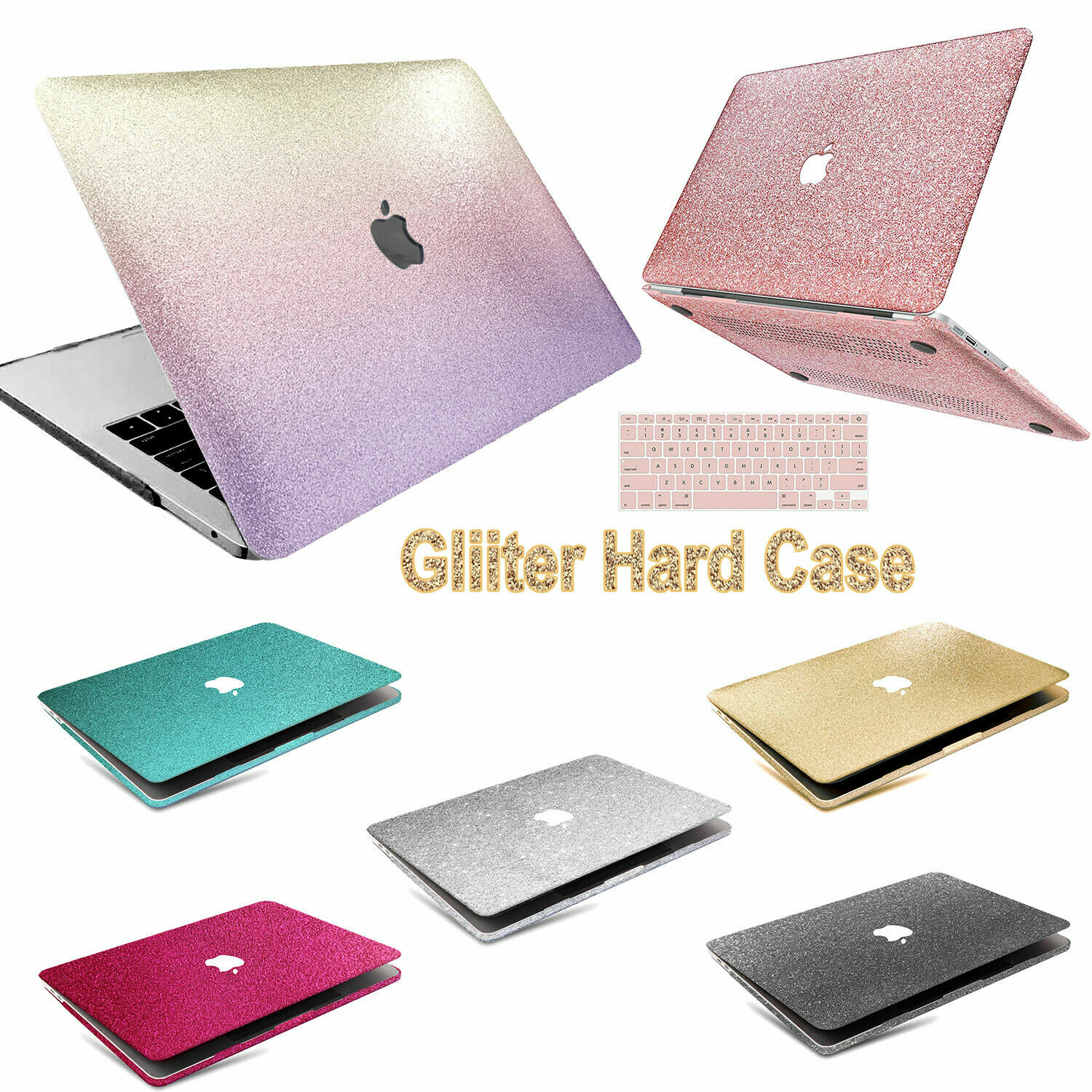 Shinny Glitter Powder Laptop Rubberized Hard Case Cover For New Macbook Pro Air