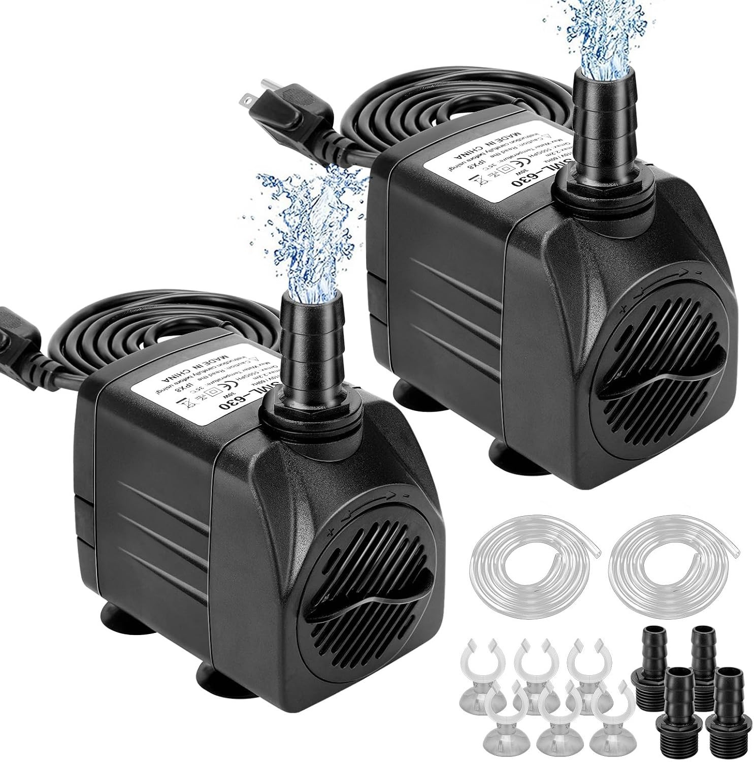 Submersible Pump with 7.2ft High Lift - 2 Pack