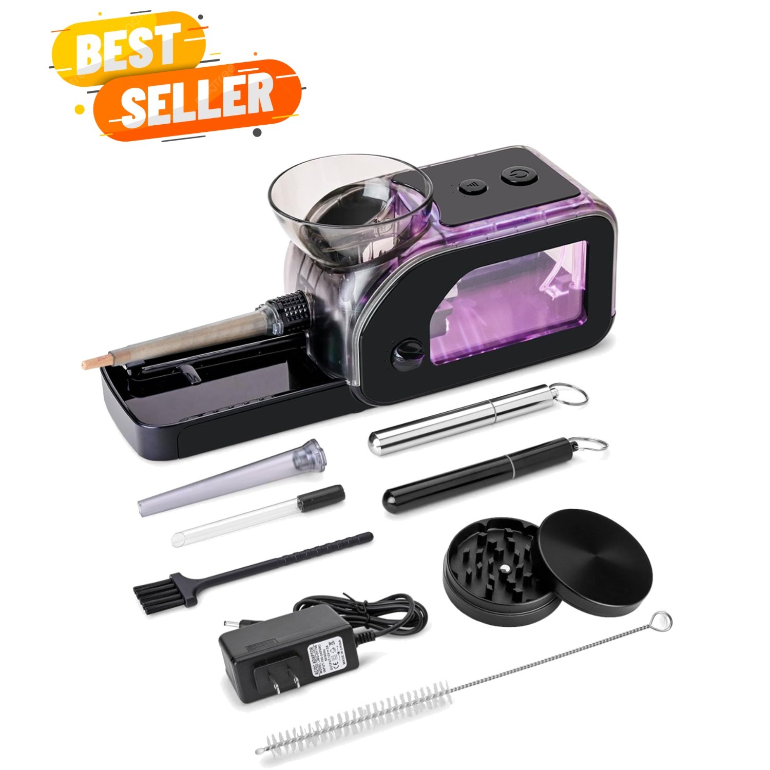 Electric Cigarette/Cone Rolling Machine Set with Manual Sipce Grinder,Automat...