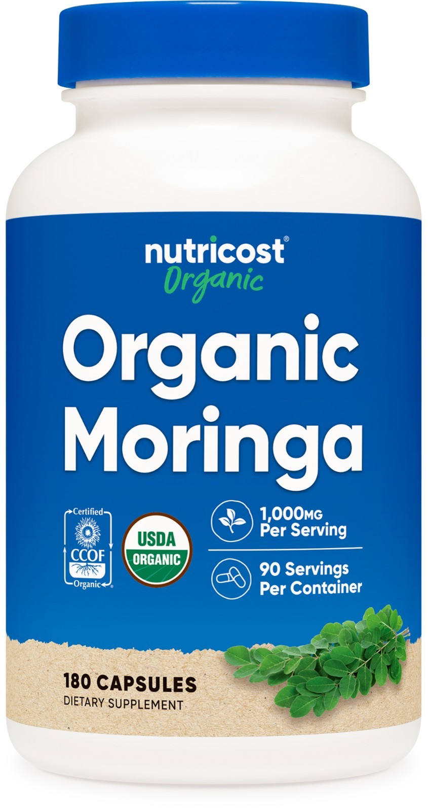 Nutricost Moringa Capsules 500mg, 180 Capsules (90 Servings)