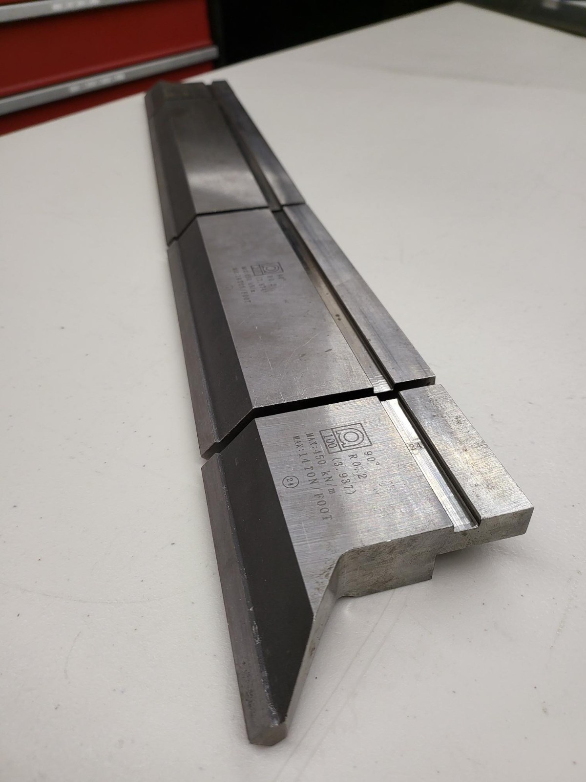 Amada 14702 Press Brake Punch 90° at 32.87" Long .008" Sectionalized Radius BTB2
