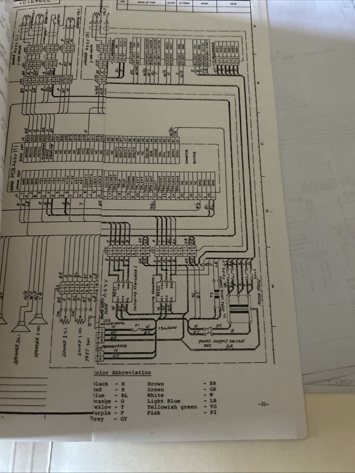 Four Trax Tracks Namco With Schematics Arcade Game Manual