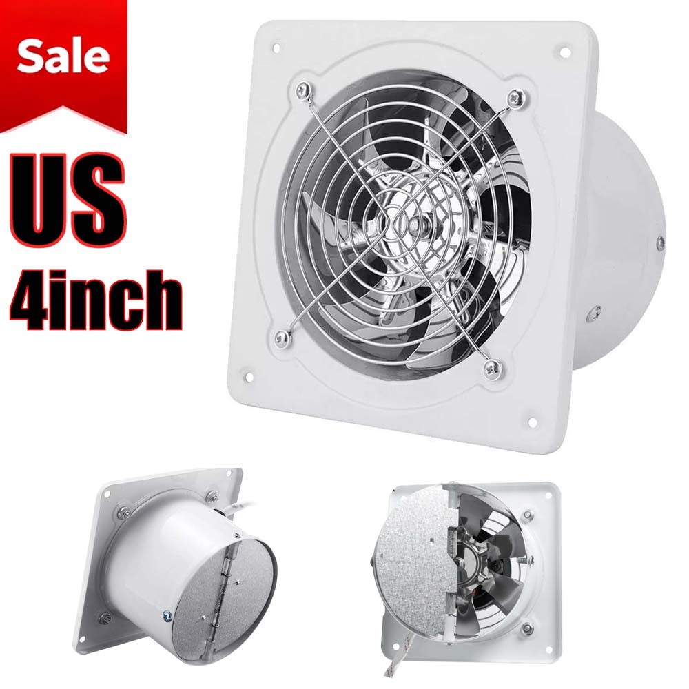 4 Inch Exhaust Ventilation Fan 110V Wall Mounted Small Bathroom Toilet Blower