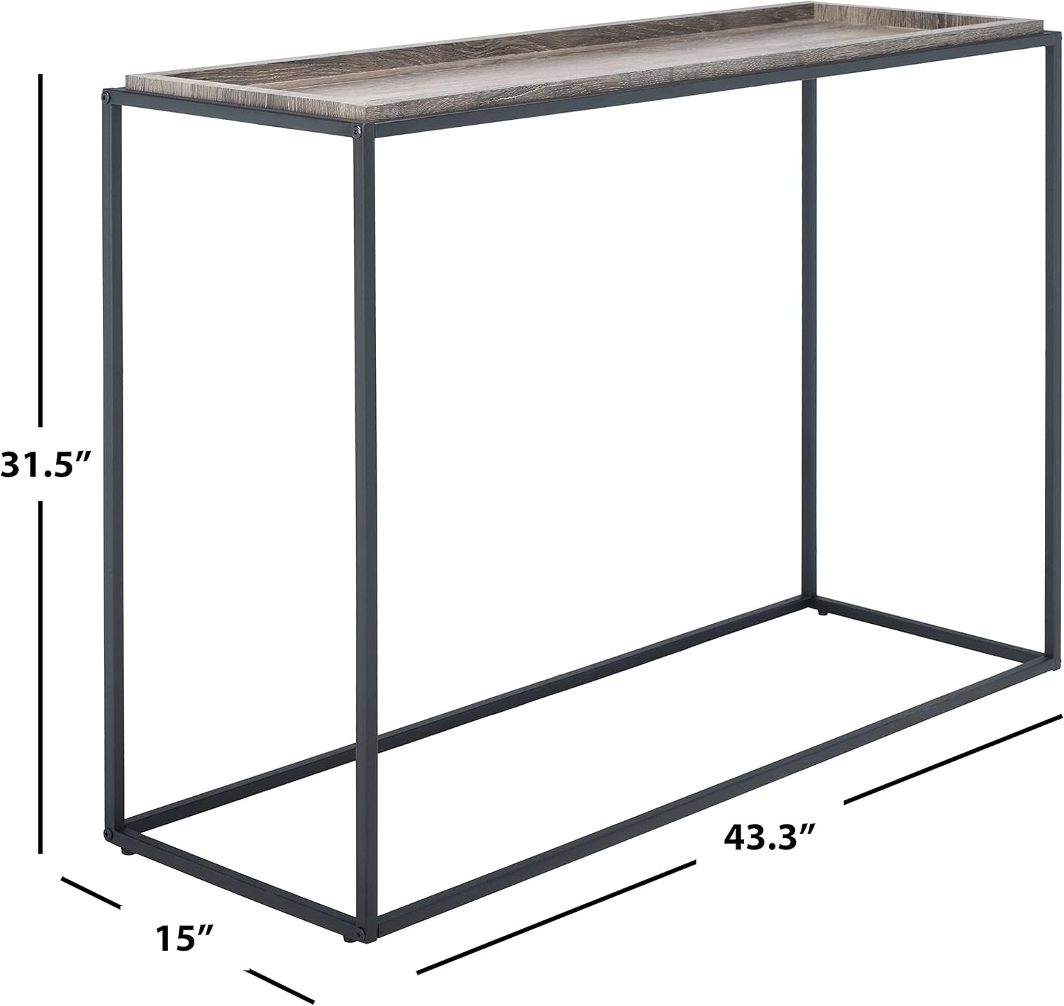 Andey Brown/Black Console Table for Living Room, Bedroom, Office & Hallway