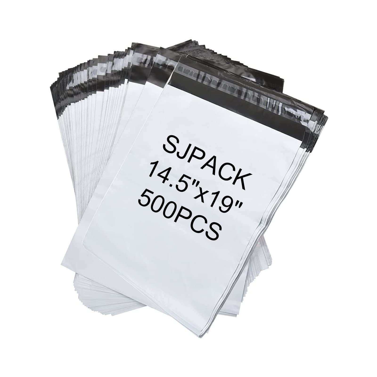 SJPACK 500pcs 14.5x19 Poly Mailers 2.5 Mil Envelopes Shipping Bags with Self ...