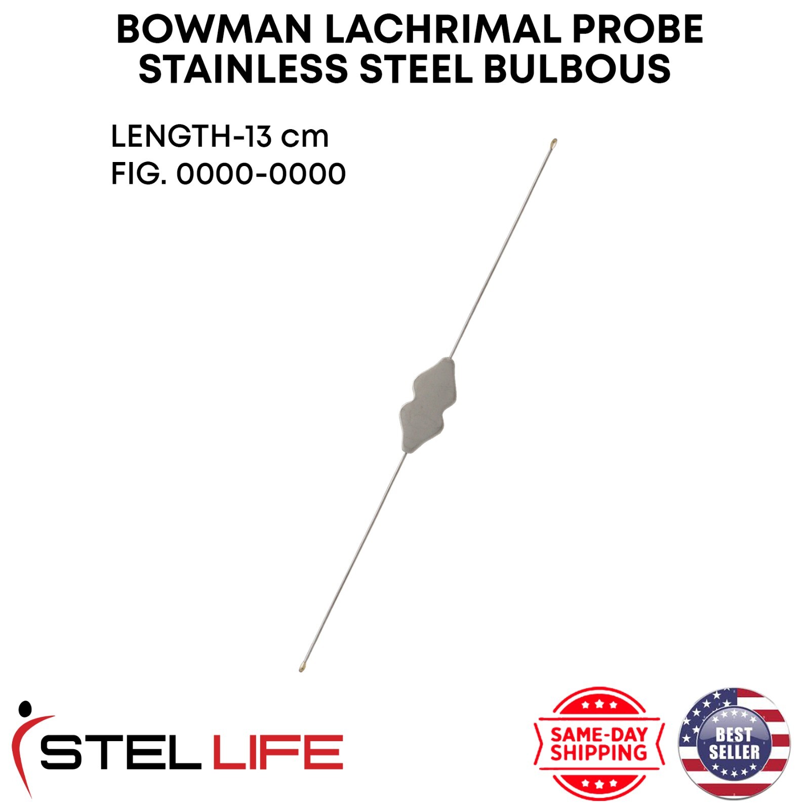 Bowman Lacrimal Probe Bulbous Surgical Dental ENT Ophthalmic Instruments